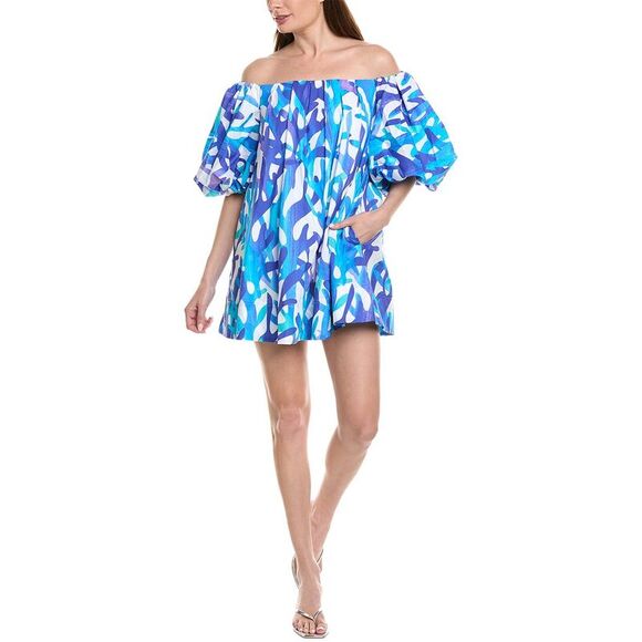 Milly Dresses & Skirts - Milly Womens  Jamie Under The Sea Cotton Voile Mini Dress, Blue